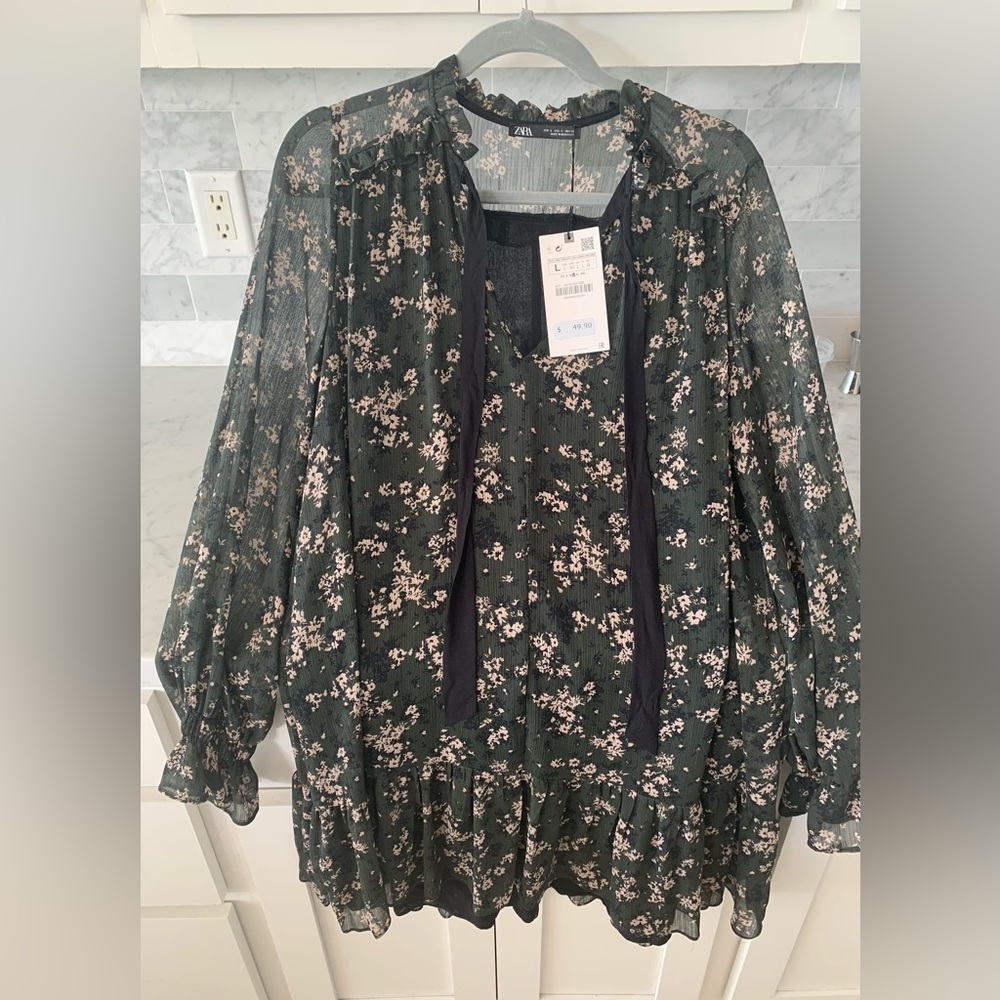 NWT Zara Floral Print Dress